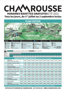 Chamrousse free shuttle timetable summer 2023 (french)