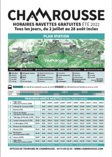 Chamrousse free shuttle timetable summer 2022