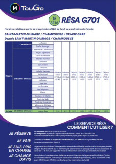 Transport à la demande Uriage-Chamrousse Ligne G701 TOUGO 2023/2024