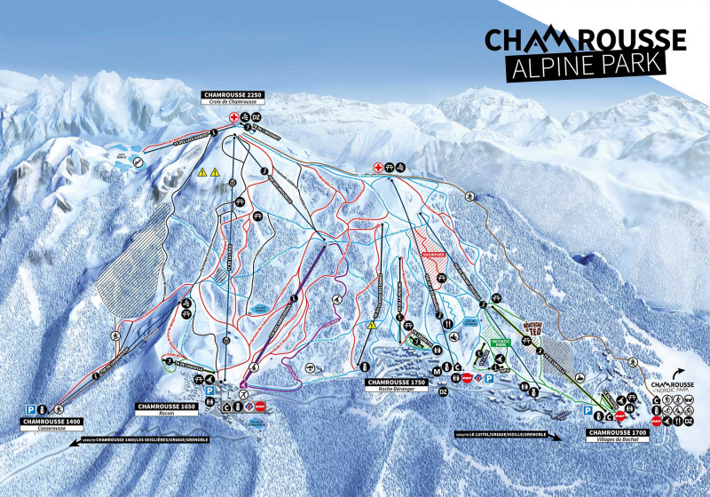 Plan des pistes de ski alpin