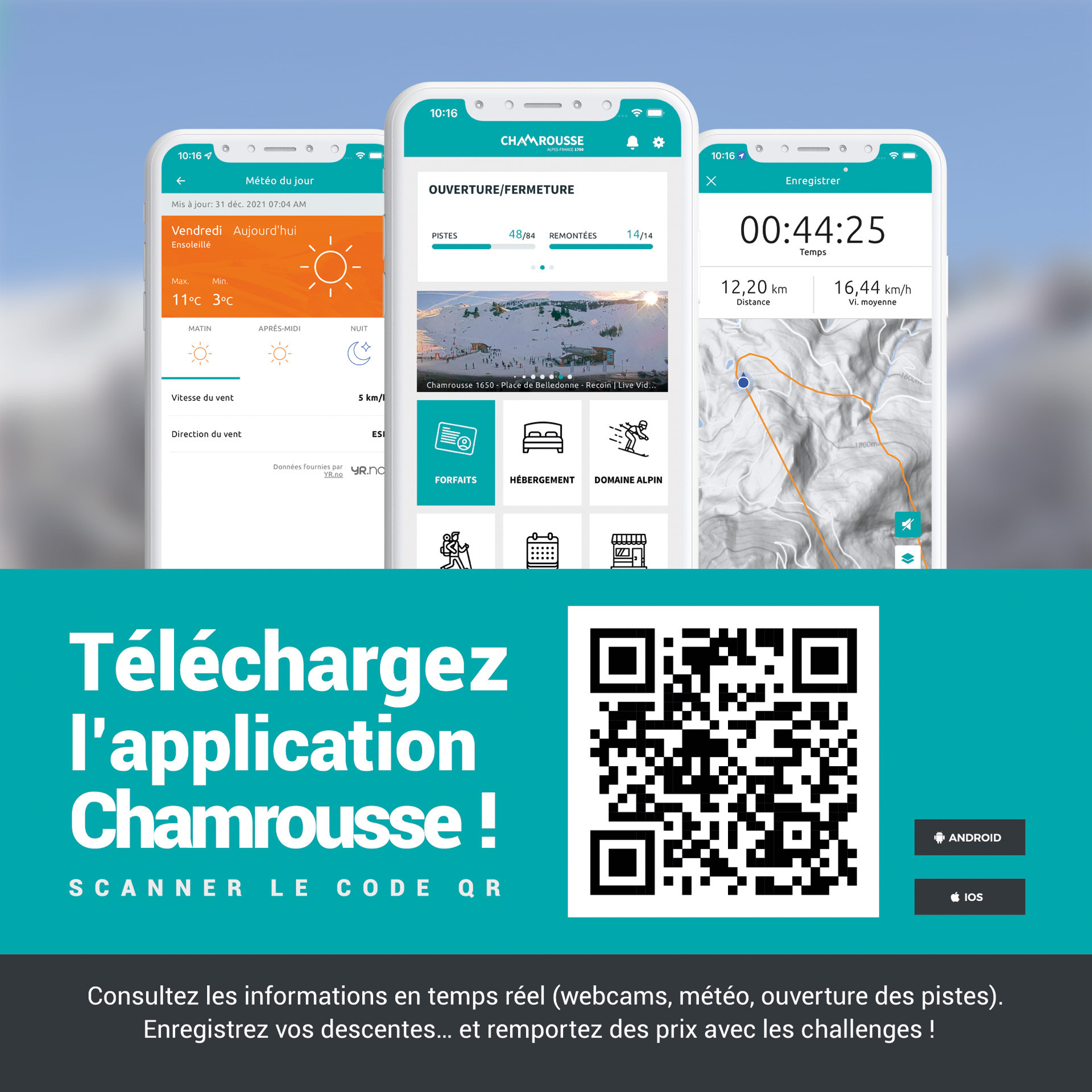 Chamrousse application mobile officielle station ski montagne grenoble isère alpes france