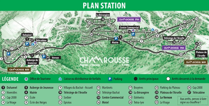 Chamrousse summer free shuttle buses map mountain resort isere french alps france