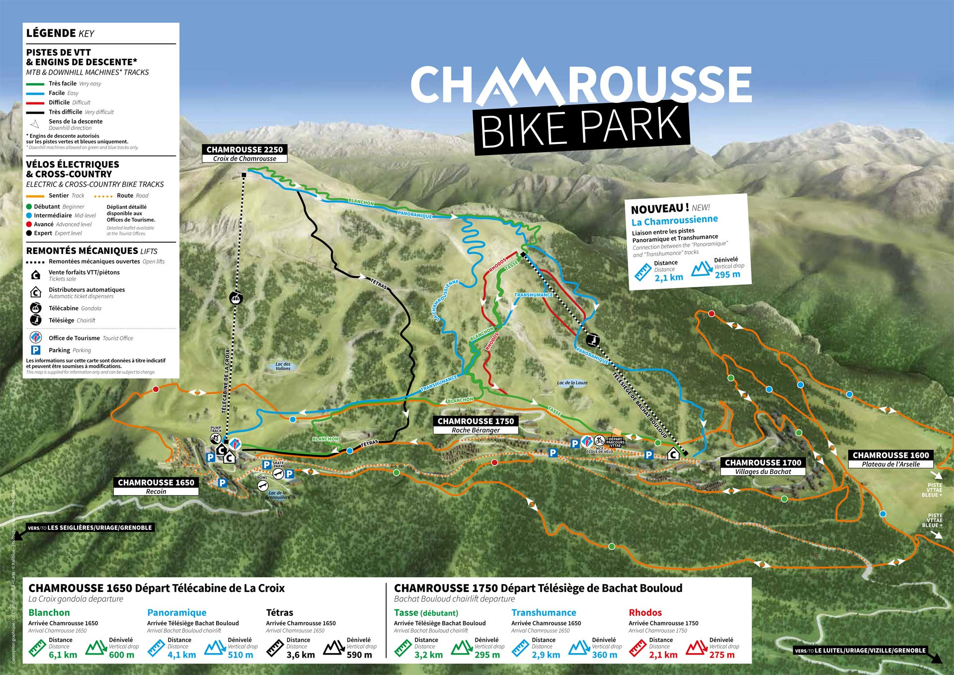 Chamrousse plan vtt vélo engin descente bike park été 2022 station montagne grenoble isère alpes france