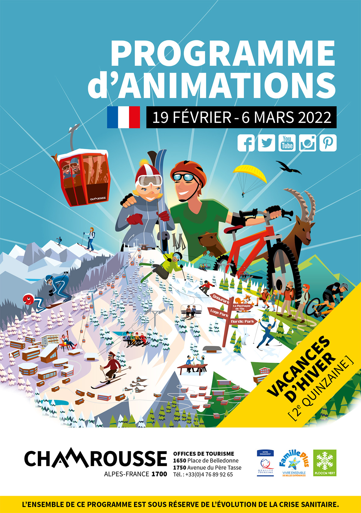 Chamrousse programme animation événement février mars 2022 station ski montagne isère alpes france