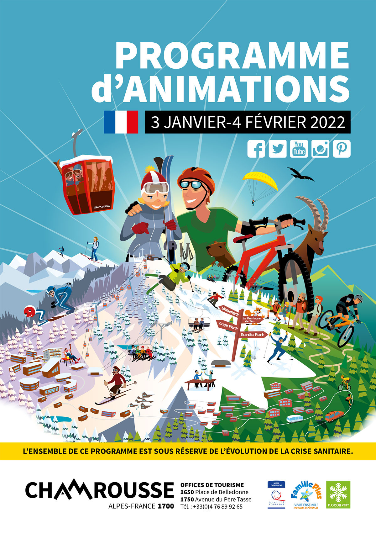 Chamrousse programme animation événement janvier 2022 station ski montagne isère alpes france