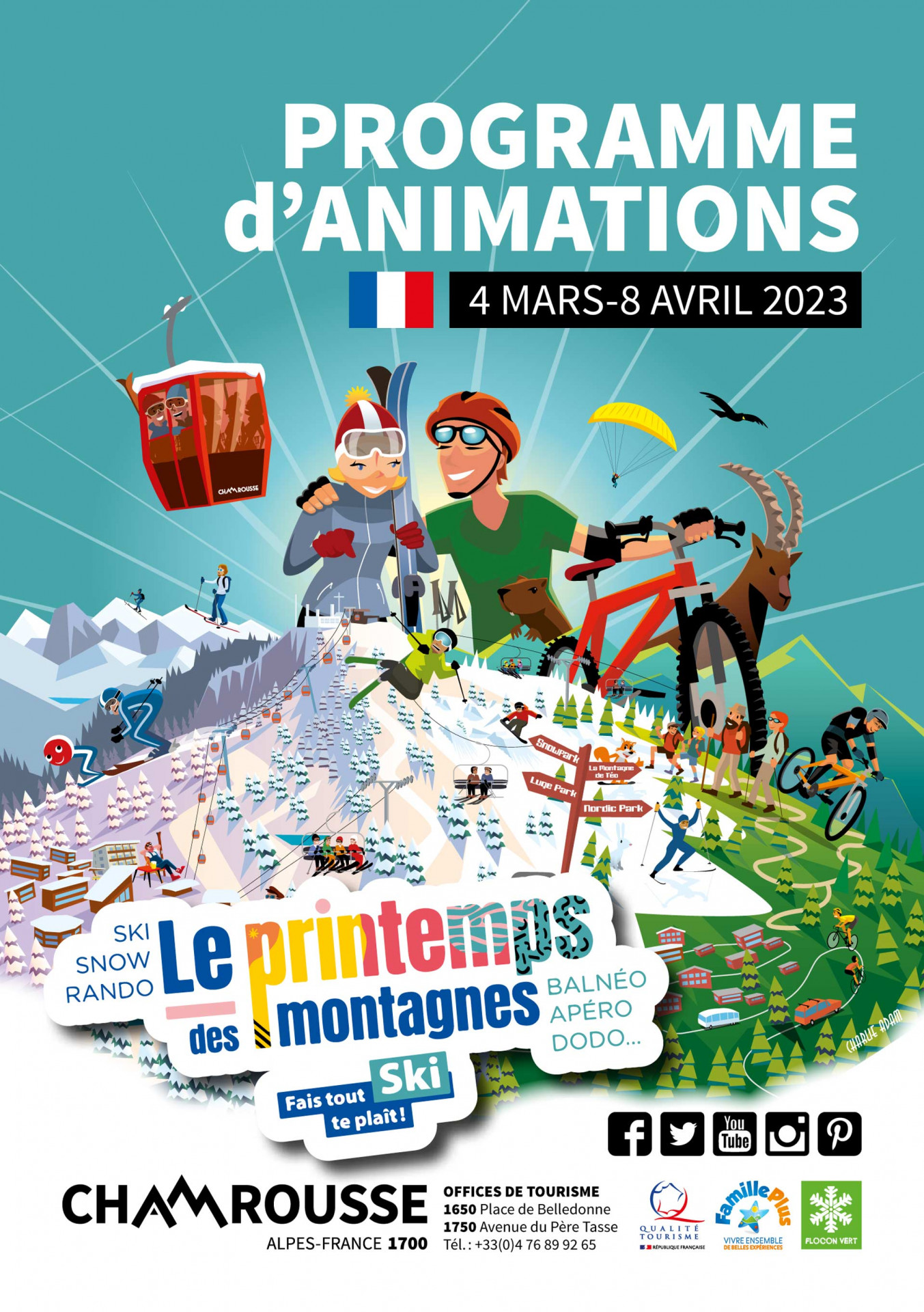Chamrousse programme animation événement hiver mars-avril 2023 station ski montagne grenoble isère alpes france
