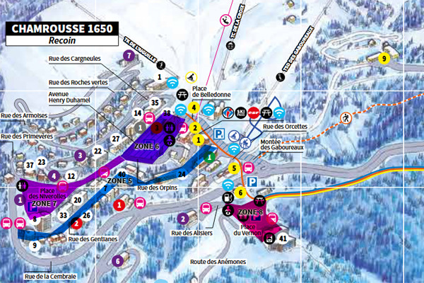 Plan opération déneigement parkings Chamrousse 1650 - Recoin février 2026