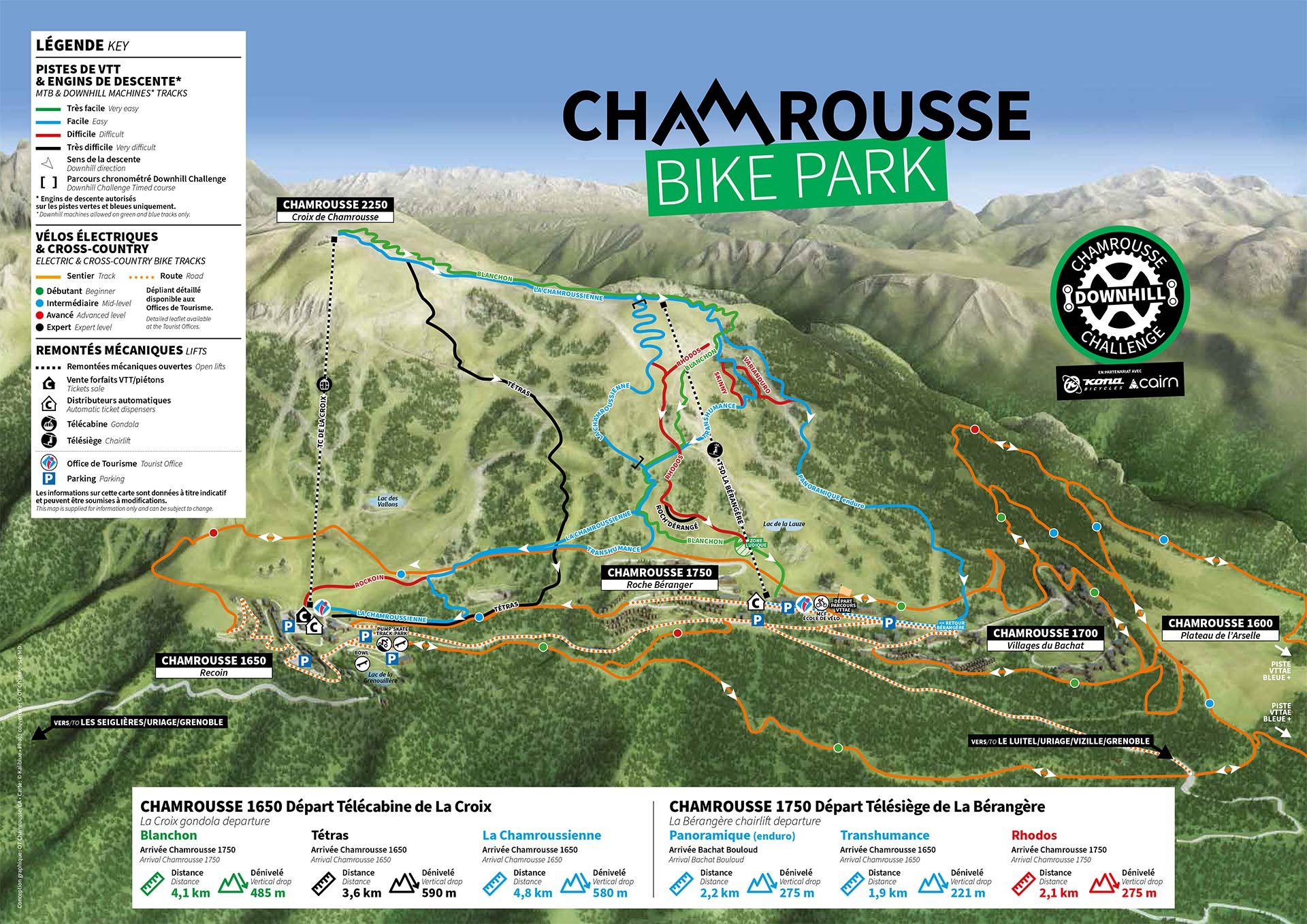 Chamrousse karte mountain bike downhill bike park sommer 2024 mountain resort grenoble belledonne isère alpes france