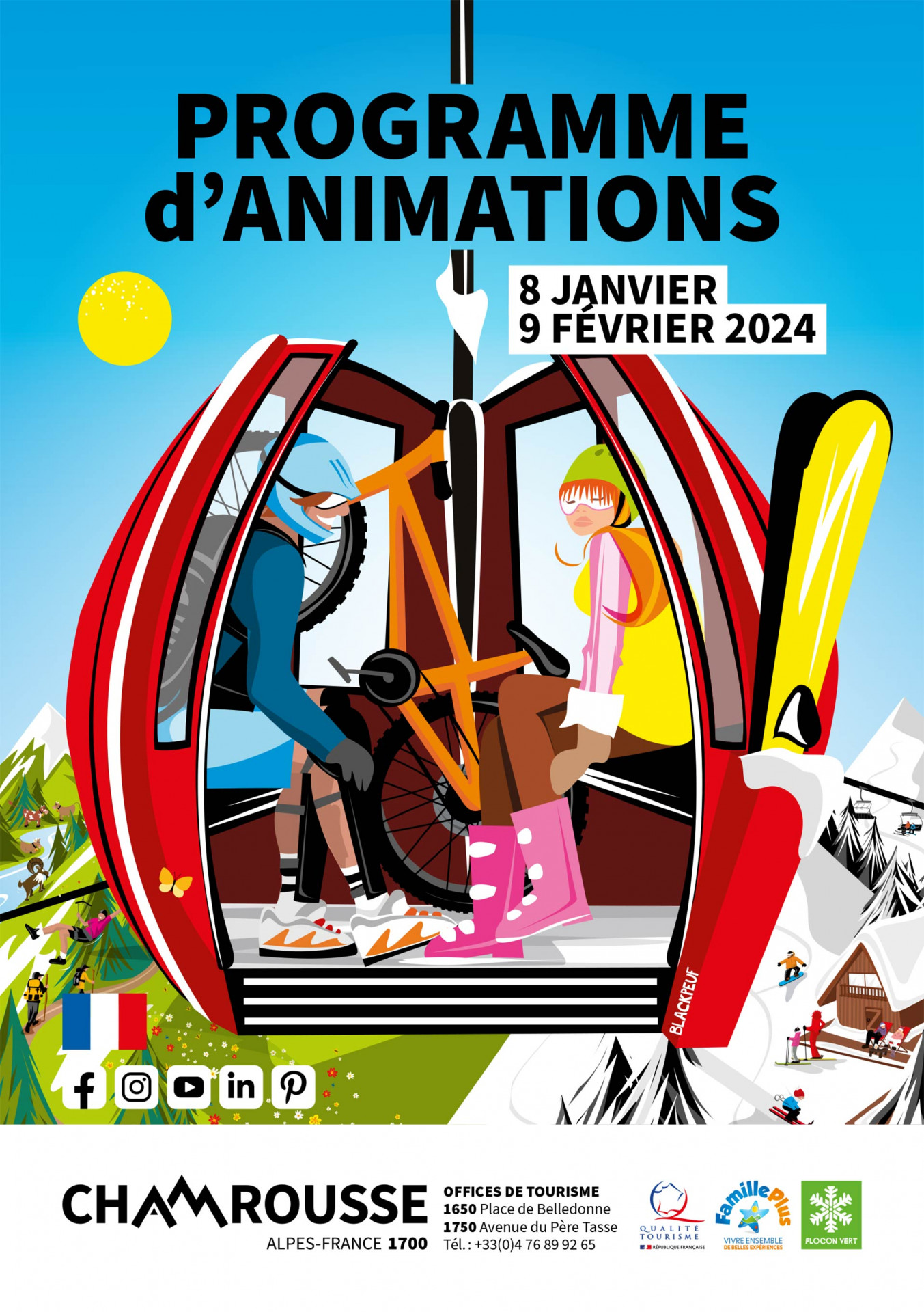 Chamrousse programme animation événement hiver janvier 2024 station ski montagne grenoble isère alpes france