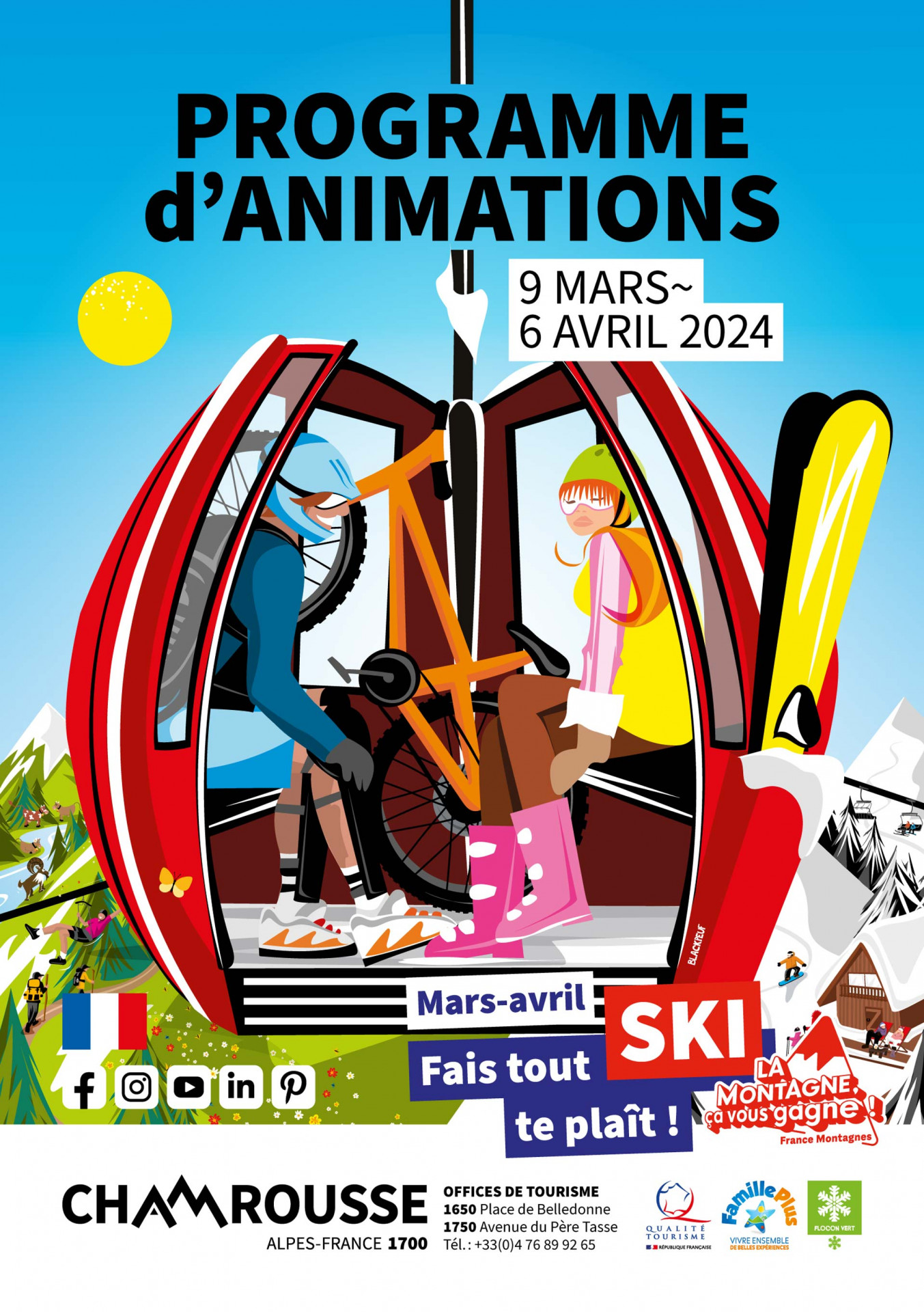 Chamrousse programme animation événement hiver mars avril 2024 station ski montagne grenoble isère alpes france