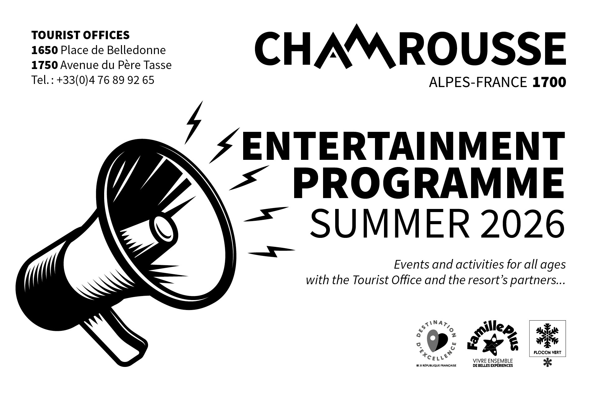 Chamrousse entertainment programme summer 2026