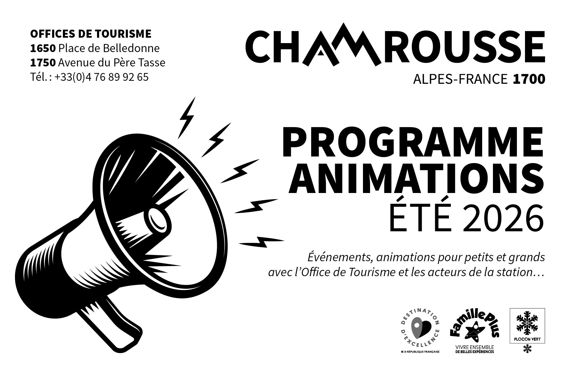 Chamrousse programme animation événement été 2026 station montagne grenoble isère alpes france
