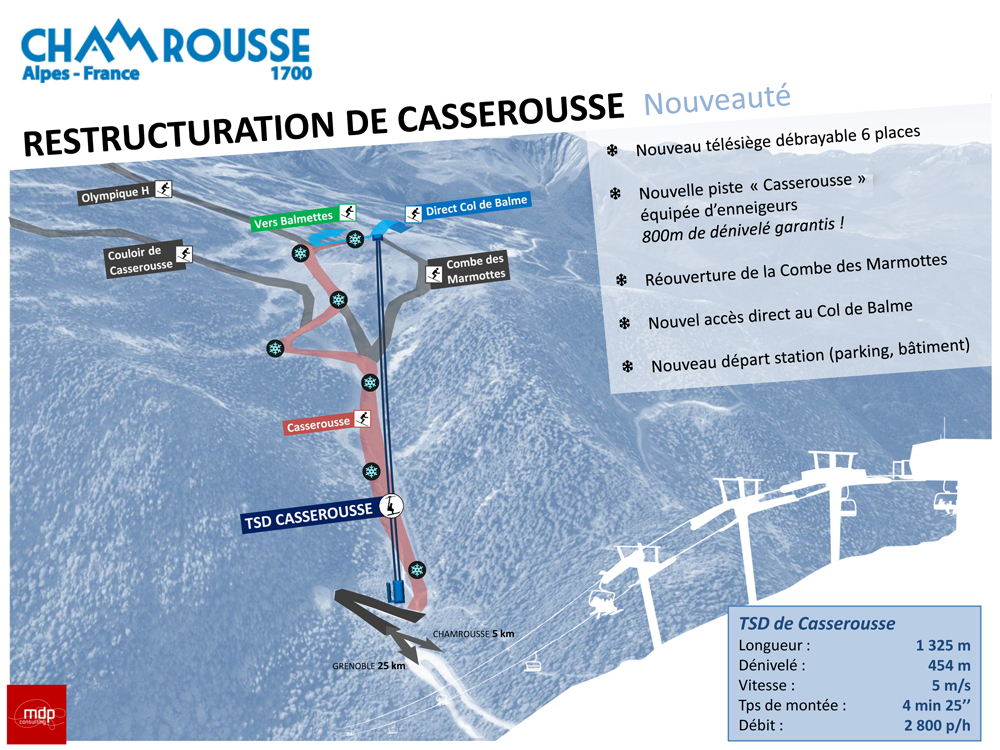 Chamrousse projet piste olympique télésiège casserousse station ski isère alpes france  - © MDP Consulting