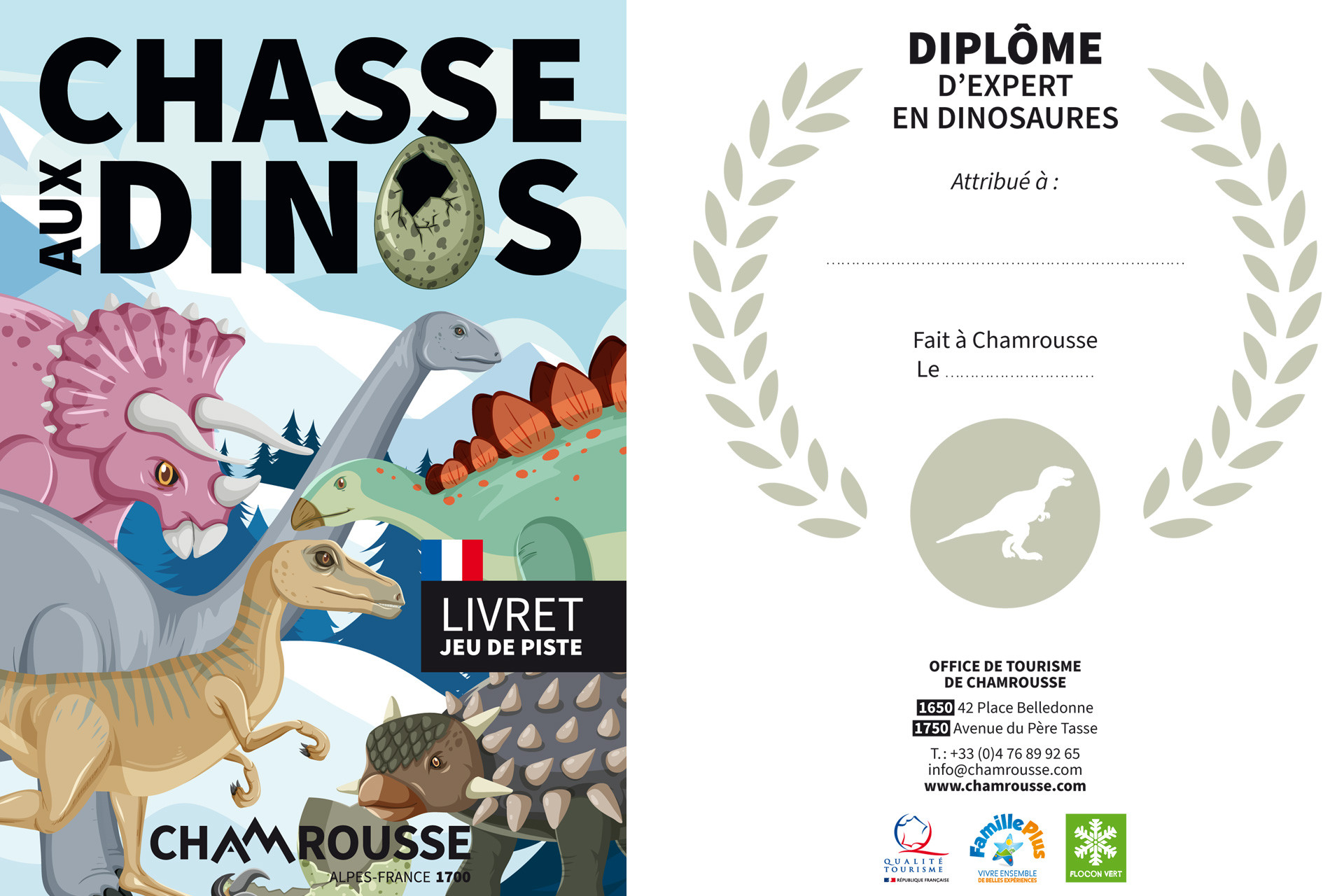 Livret Chasse aux dinos Chamrousse - © CA - OT Chamrousse Livret Chasse aux dinos Chamrousse