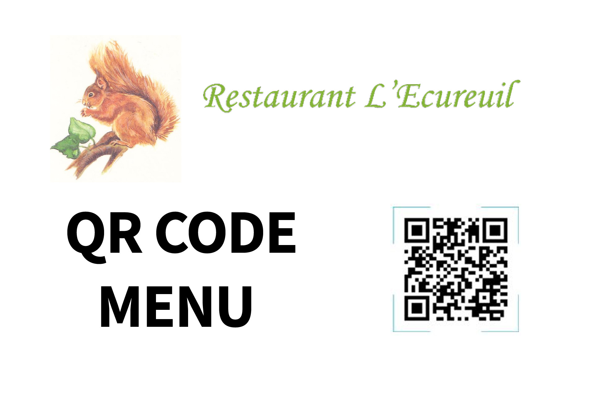QR Code menu - © Ecureuil QR Code menu
