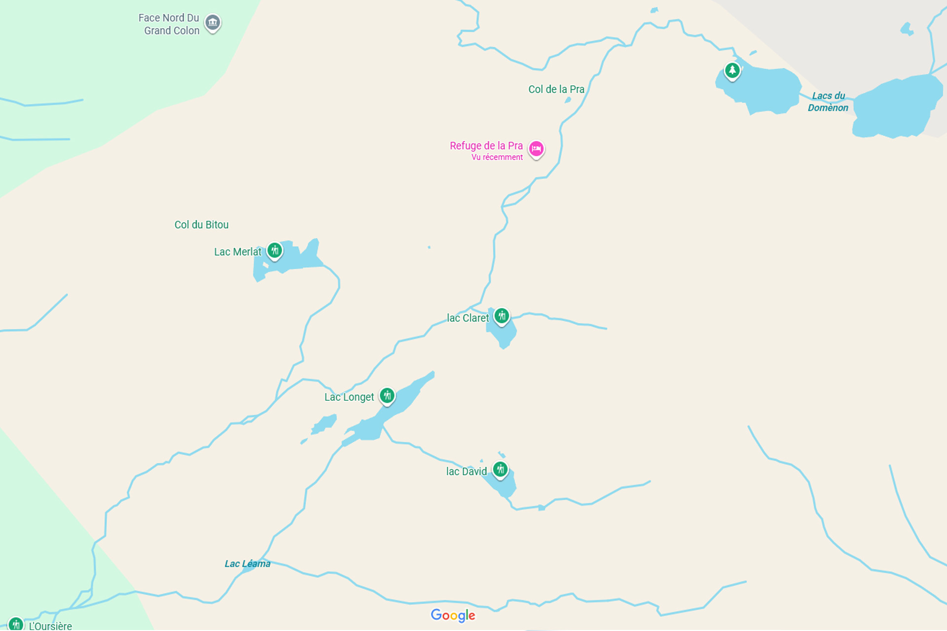 Lakes on stage 10 of the Haute traversée de Belledonne - GR®738: from Chamrousse to the Pra refuge