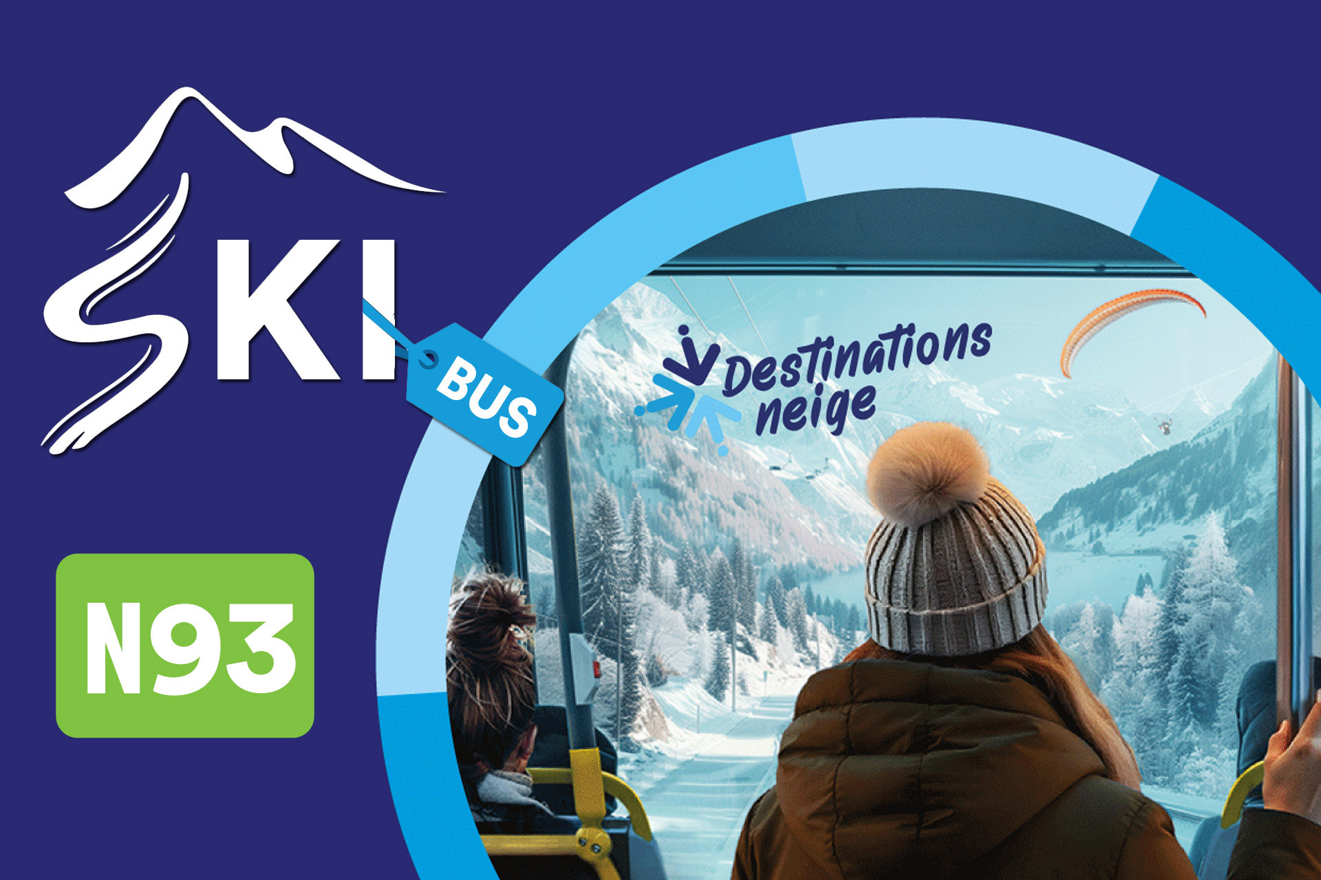N93 winter Chamrousse offer Skibus bus ticket + ski pass