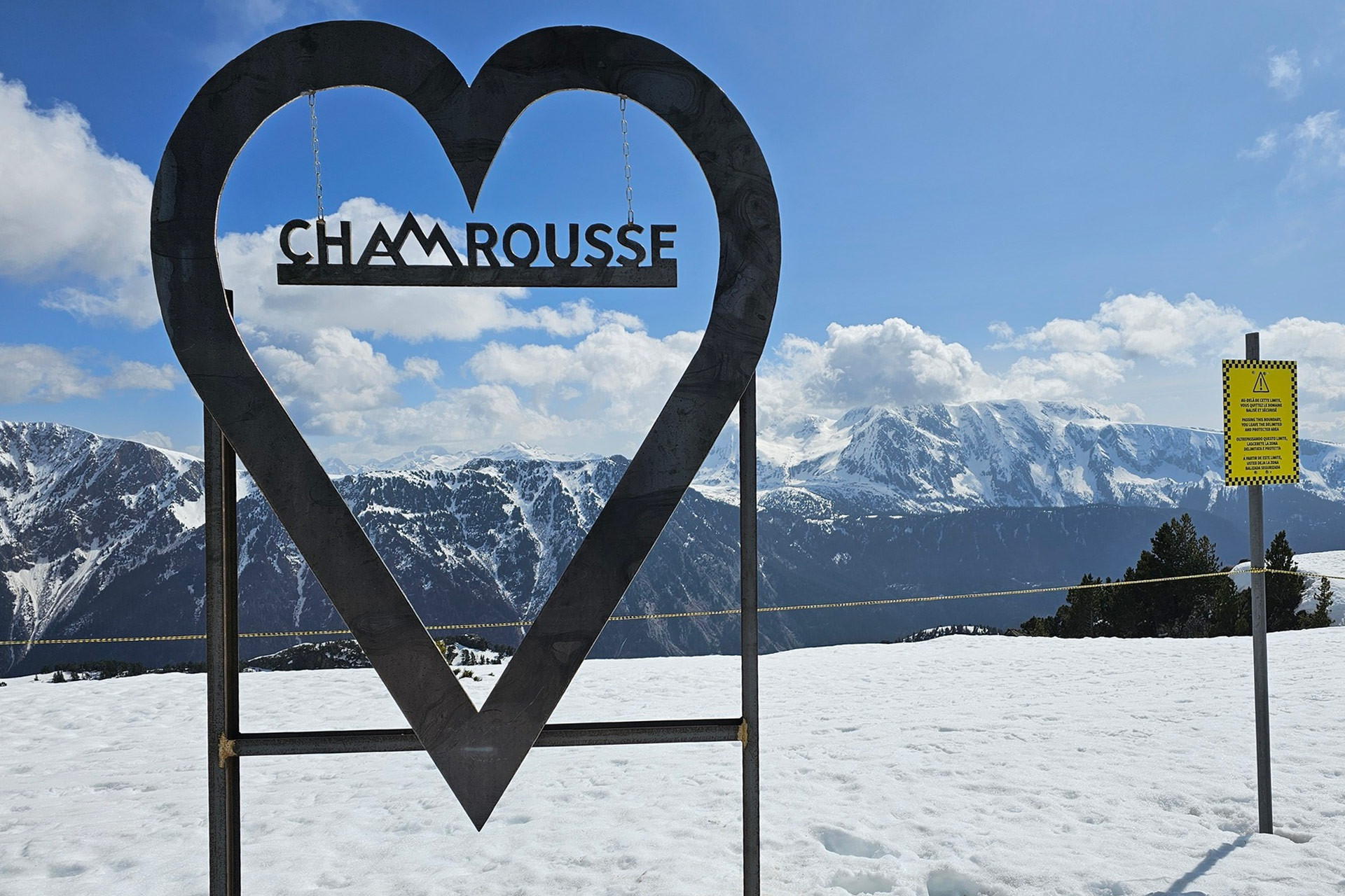 Point photo coeur piste des Crêtes Chamrousse
