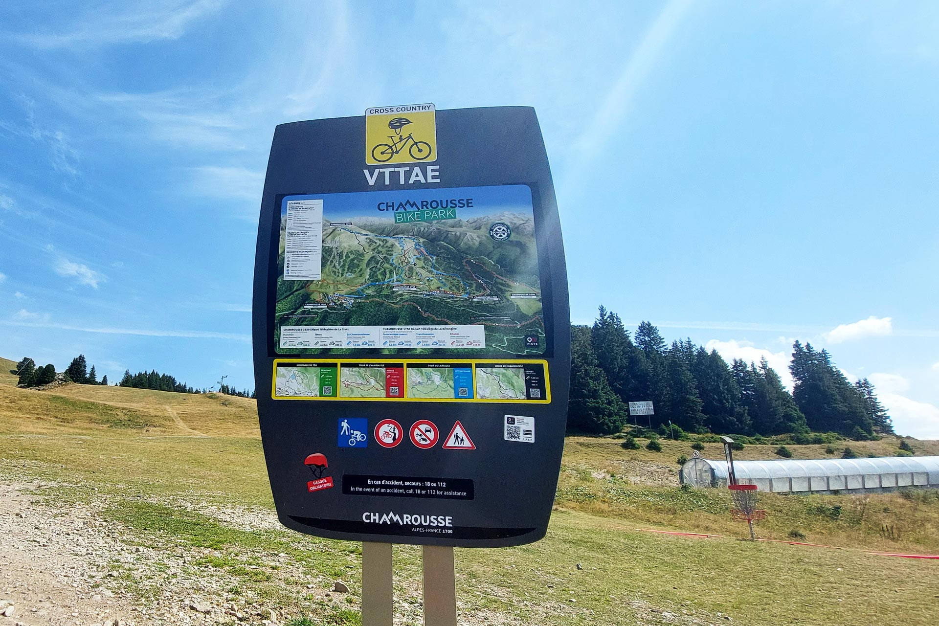Tafel Plan Fahrradroute Chamrousse