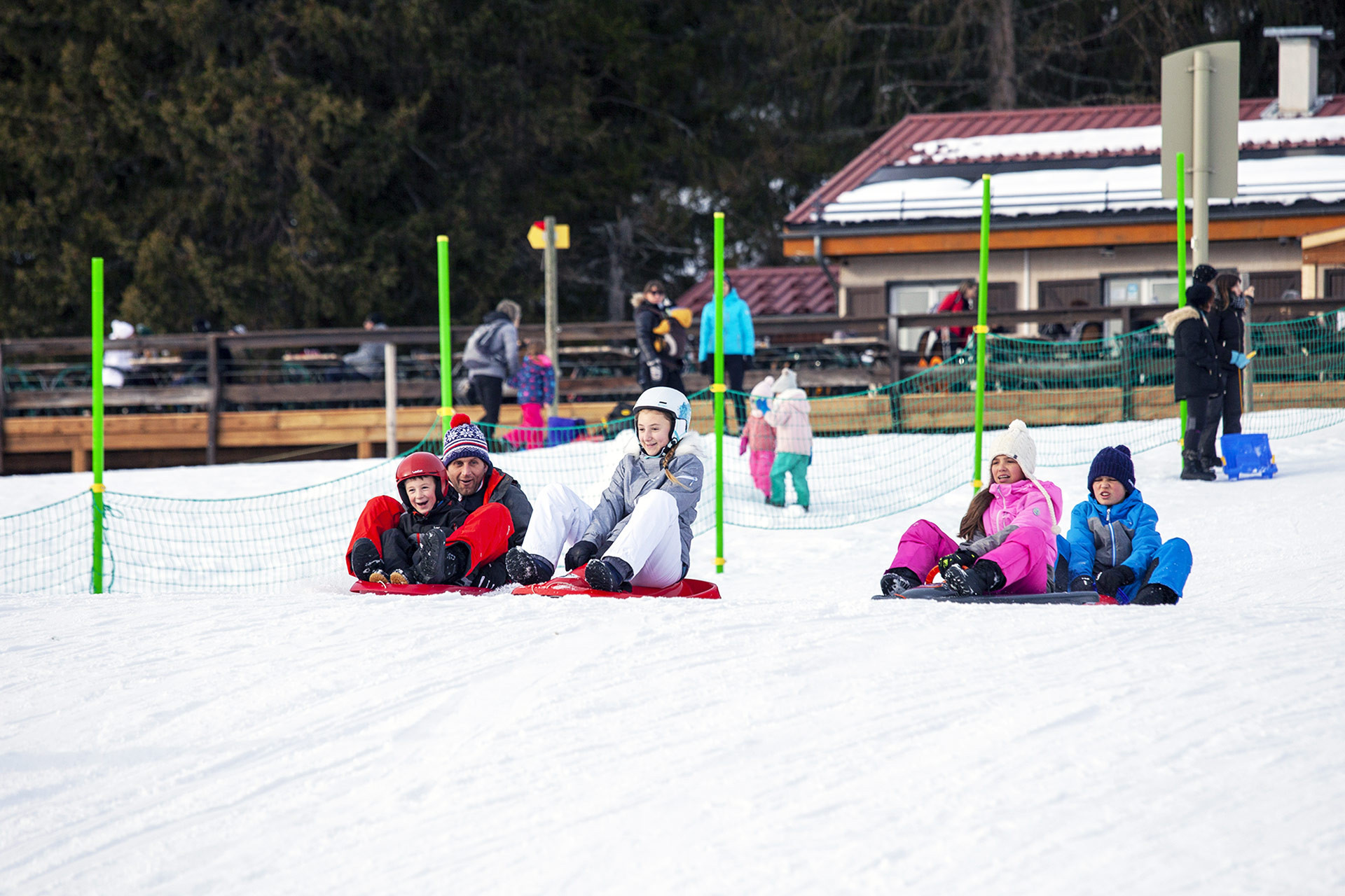 Rodeln Kind Familie Nordisches Gebiet Chamrousse