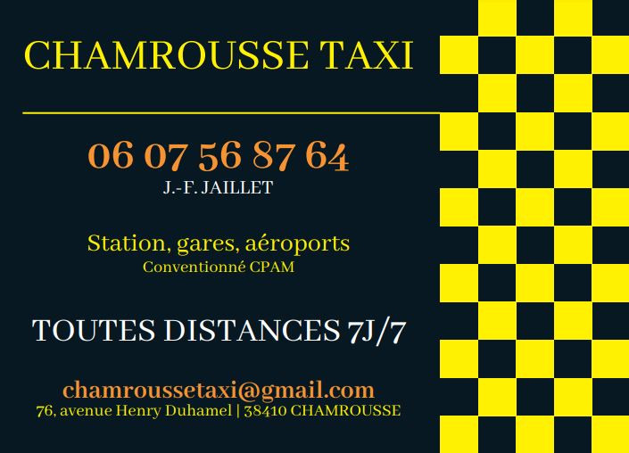 Chamrousse Taxi business card