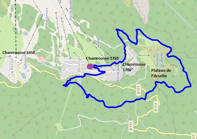 Blaue MTB-Tour n°2 Chamrousse - Kleine Runde um das Plateau de l'Arselle