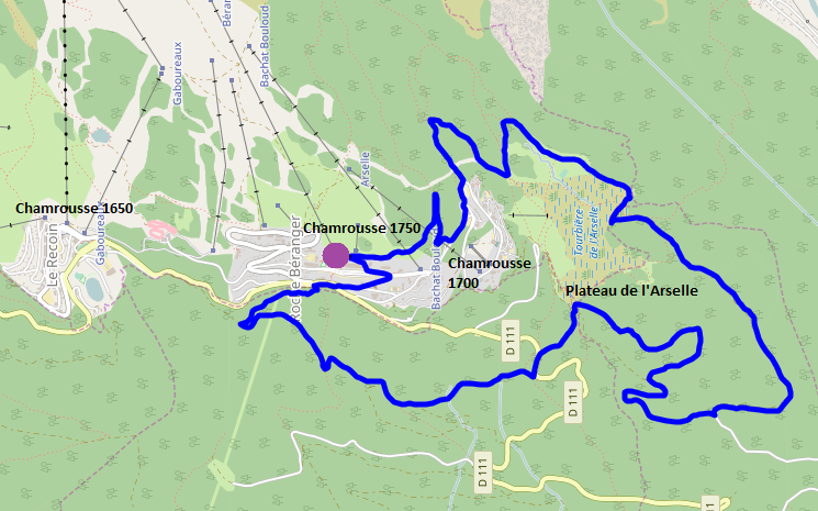 Blaue MTB-Tour n°3 Chamrousse - Grand tour du plateau de l'Arselle (Große Runde um das Arselle-Plateau)