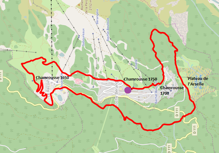 Rote MTB-Strecke n°1 Chamrousse - Tour de Chamrousse