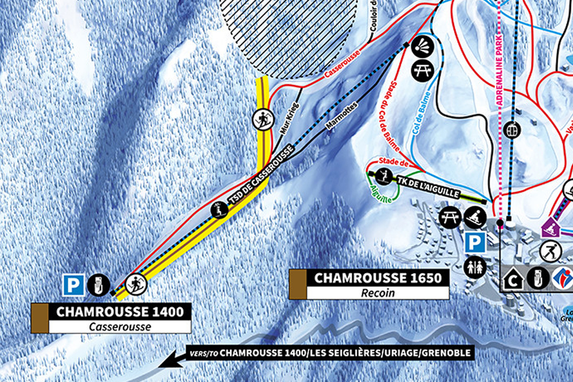 Chamrousse Casserousse access to ski touring
