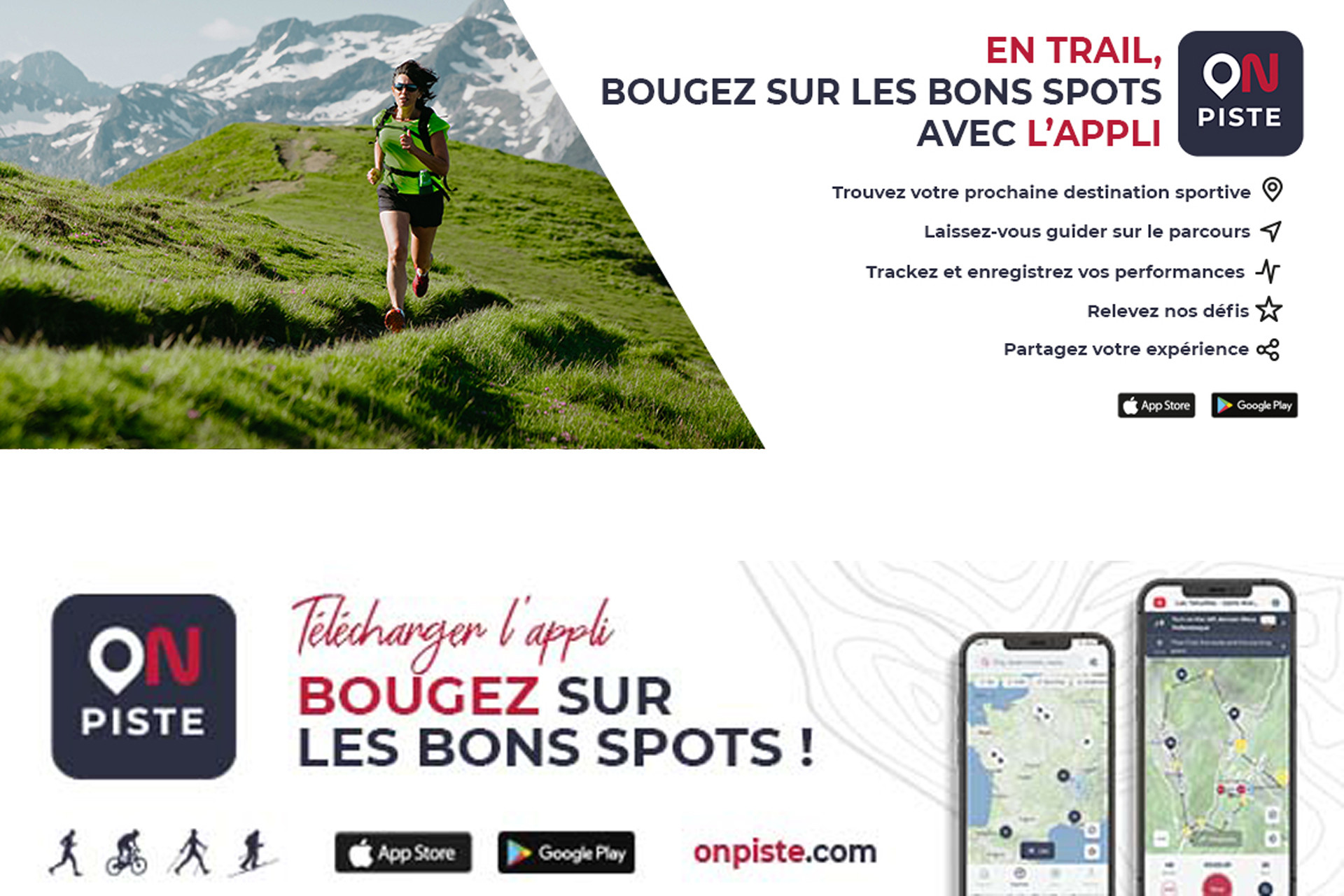 Application mobile On Piste trail Chamrousse