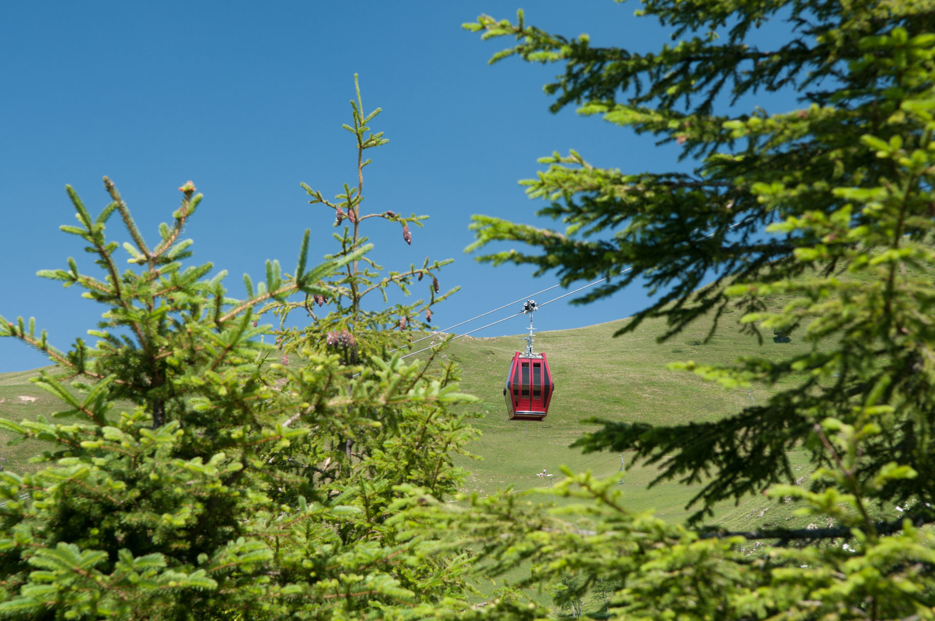 Chamrousse ski lift summer cable car la croix summit mountain resort grenoble belledonne isere french alps france