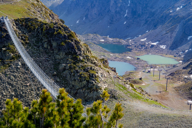 Himalayan footbridge summer Chamrousse Panoramic Park
