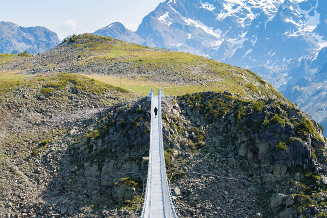 Himalayan footbridge summer Chamrousse Panoramic Park
