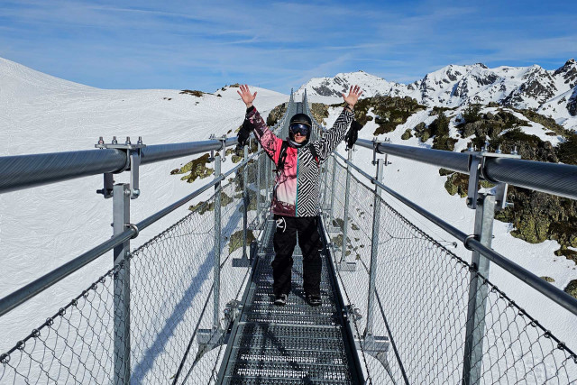 Himalayan footbridge Chamrousse Panoramic Park winter