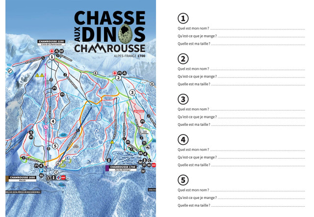 Parcours und Fragen Jagd auf Dinos Chamrousse