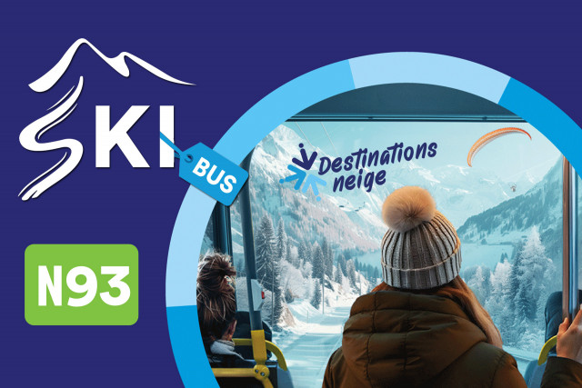 N93 hiver Chamrousse offre Skibus ticket bus + forfait ski