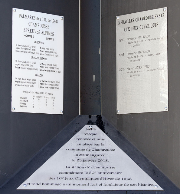 Plaques commémoratives vasque olympique Chamrousse - © Ann David - Chamrousse Plaques commémoratives vasque olympique Chamrousse