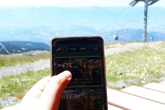 Smartphone-Spiel Gipfel Sommer Station Chamrousse Explor games®