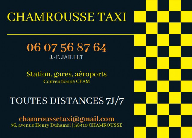 Visitenkarte Chamrousse Taxi