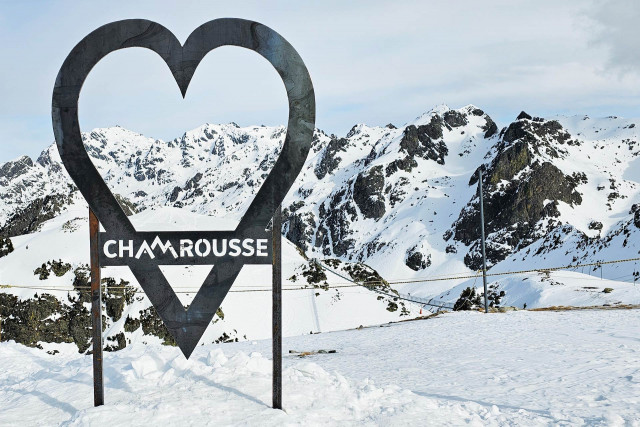 Cadre photo coeur sommet station hiver Chamrousse