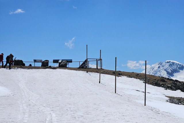 Chamrousse spring may summit croix chamrousse mountain resort belledonne grenoble isere french alps france