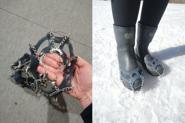 Chamrousse snow walk ice crampon pushchair mini-skis arselle plateau On Piste app guide mountain ski resort grenoble isere french alps france