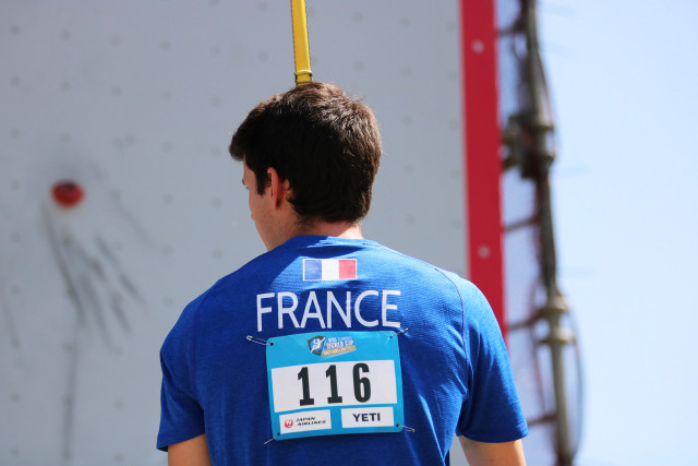 Chamrousse champion pierre rebreyend speed climbing mountain resort grenoble isere french alps france
