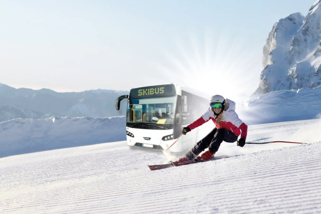 Chamrousse winter skibus mountain ski resort grenoble isere french alps france