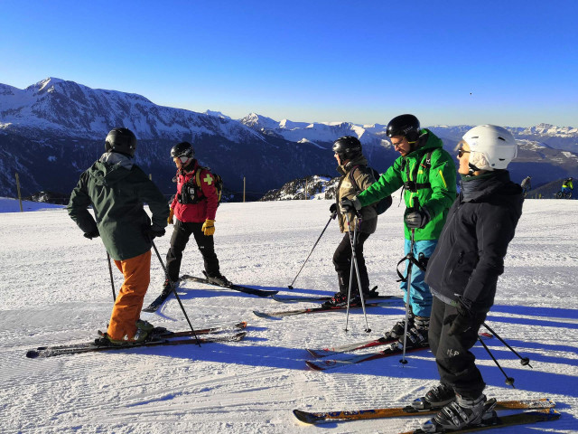 Chamrousse first ski track experience opening slope explanation mountain ski patrol job discovery winter resort grenoble isere french alps france