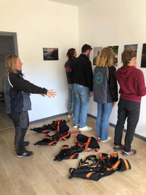 Chamrousse summer giant zip line experience Adrenaline Park security harness mountain resort grenoble isere french alps france