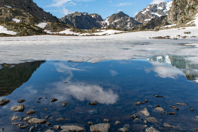 Chamrousse spring may lake robert mountain resort belledonne grenoble isere french alps france