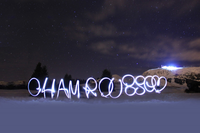 Chamrousse photo light painting lumière station ski grenoble isère lyon alpes france