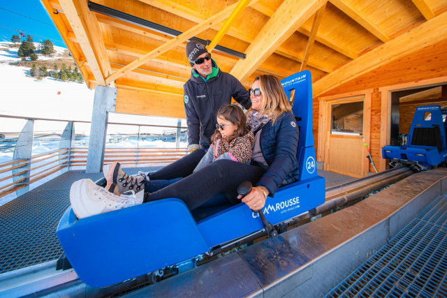 Chamrousse luge coaster activity luge on rail Luge Park winter ski resort mountain grenoble isere french alps france