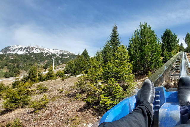 Chamrousse rail toboggan coaster spring may june resort montagne belledonne grenoble  isere french alps france
